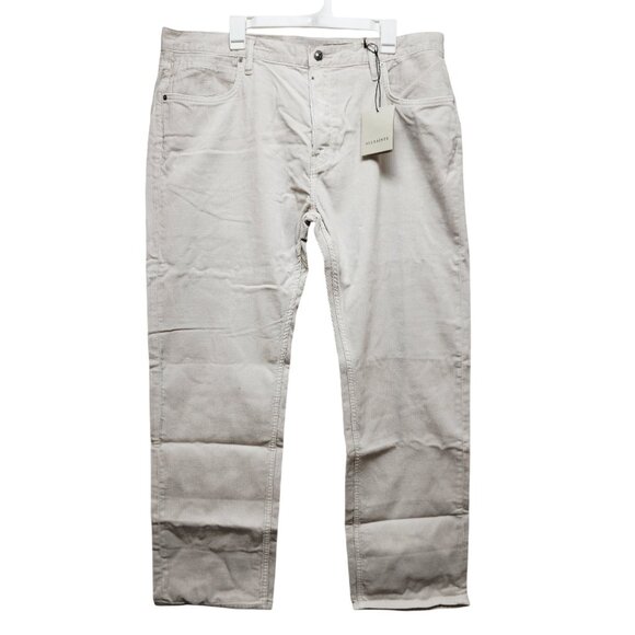 Allsaints Mens Reid Regular Fit Corduroy Pants W38 L32 Straight Leg Rigid bege